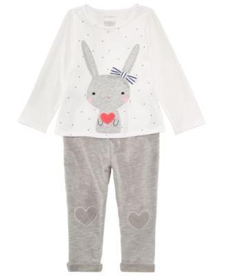 First Impressions Baby Girls Bunny Graphic Top & Pants Separates, Created for Macy's 