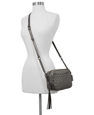 COACH Metallic Signature Embossed Leather Camera Bag