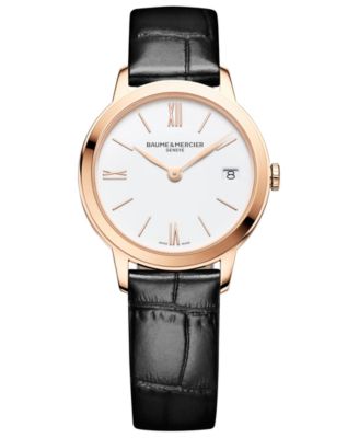 Baume & Mercier - Women's Swiss Classima Black Leather Strap Watch 31mm