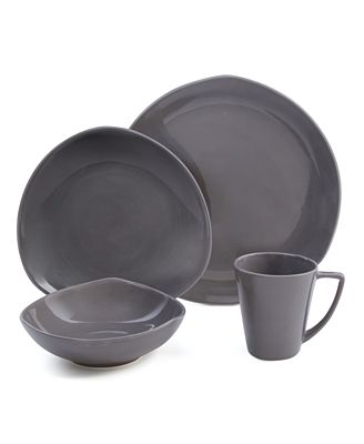 CLOSEOUT! Nambe Dinnerware, Tri Corner Smoke 4 Piece Place Setting ...