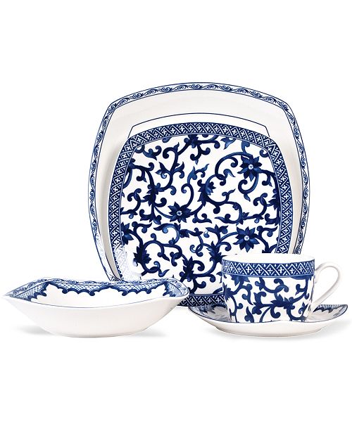 Lauren Ralph Lauren Dinnerware Mandarin Blue Square Collection