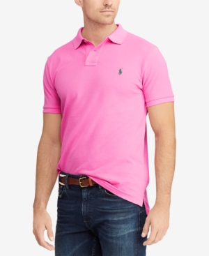 Polo Ralph Lauren Custom Slim Fit Mesh Short Sleeve Polo Shirt In Maui Pink