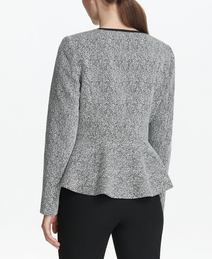 DKNY ZipFront Knit Peplum Jacket Macy's