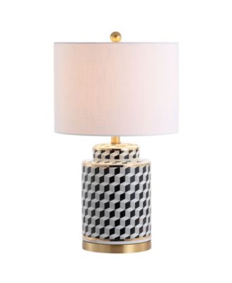 Ellie 24.5" Tumbling Block Ceramic,Metal LED Table Lamp