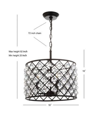 Gabrielle 16" Crystal,Metal LED Pendant Oil-Rubbed
