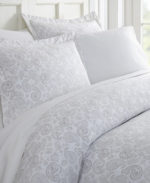 Shop Ienjoy Home Tranquil Sleep Patterned Duvet Cover Set By The Home Collection, King/cal King In Light Grey Paisley