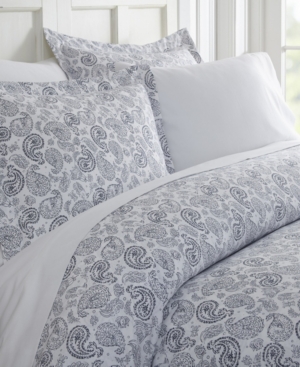 Ienjoy Home Tranquil Sleep Patterned Duvet Cover Set By The Home Collection, King/cal King In Navy Paisley