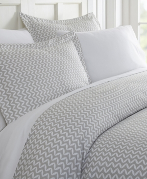 Shop Ienjoy Home Tranquil Sleep Patterned Duvet Cover Set By The Home Collection, King/cal King In Light Grey Chevron
