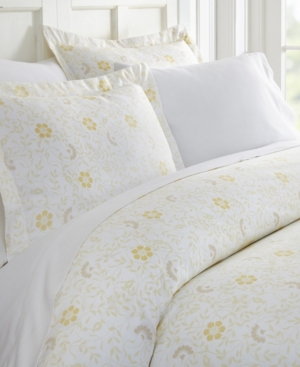 Ienjoy Home Tranquil Sleep Patterned Duvet Cover Set, King/california King In White Spring Vines