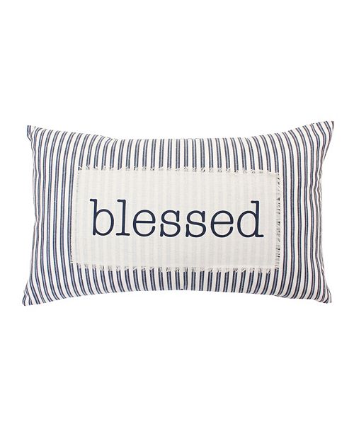 Thro Polyester Fill Blair Blessed Ticking Stripe Pillow 16 X 26