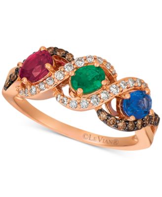 Le Vian - Multi-Gemstone (1-3/4 ct. t.w.) & Diamond (3/8 ct. t.w.) Ring in 14k Rose Gold