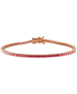 Strawberry Layer Cake Ruby (7/8 ct. t.w.) & Pink Sapphire (2 ct. t.w.) Link Bracelet in 14k Rose Gold
