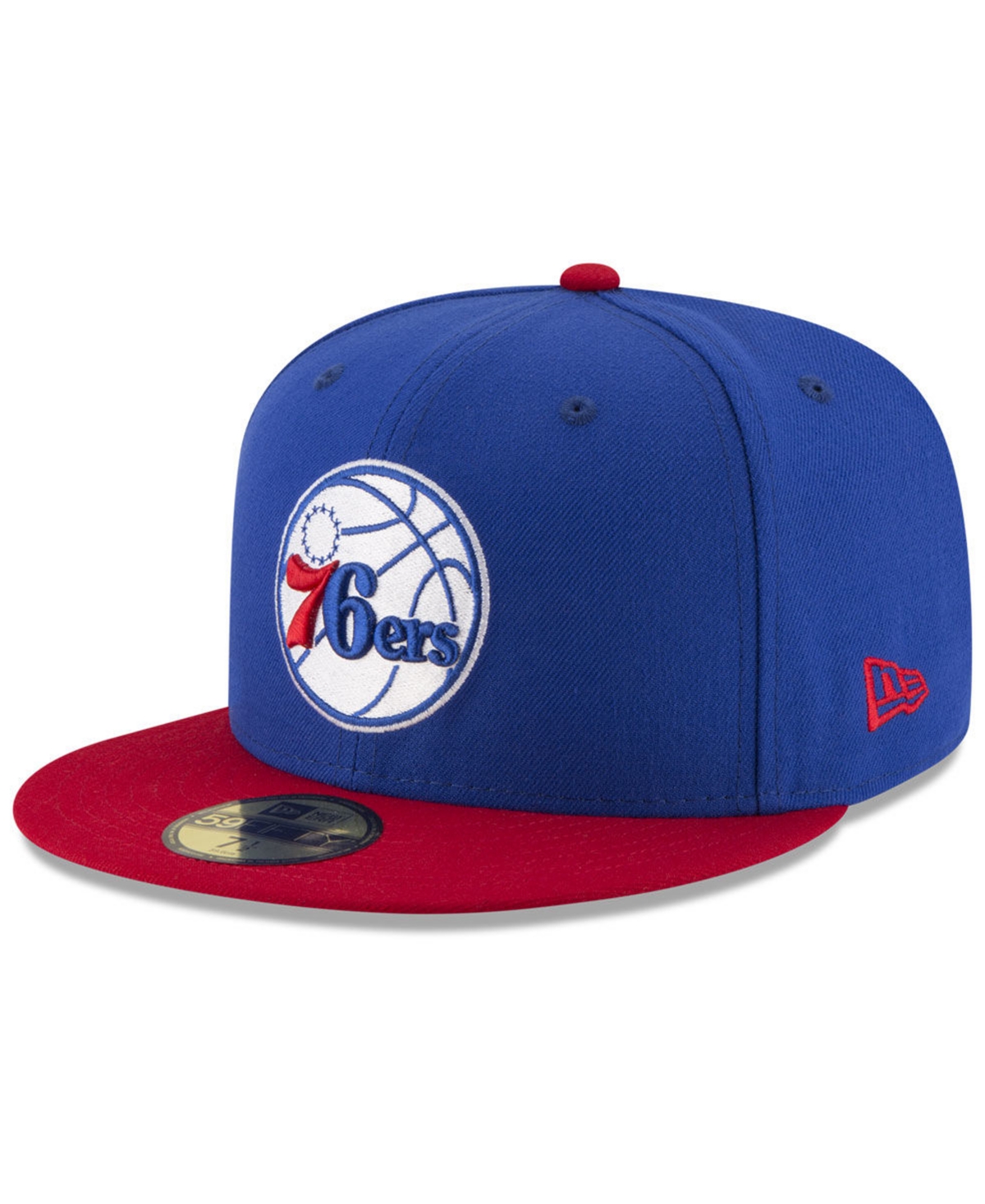 New Era Philadelphia 76ers Basic 2 Tone 59fifty Fitted Cap In Royalblue,red