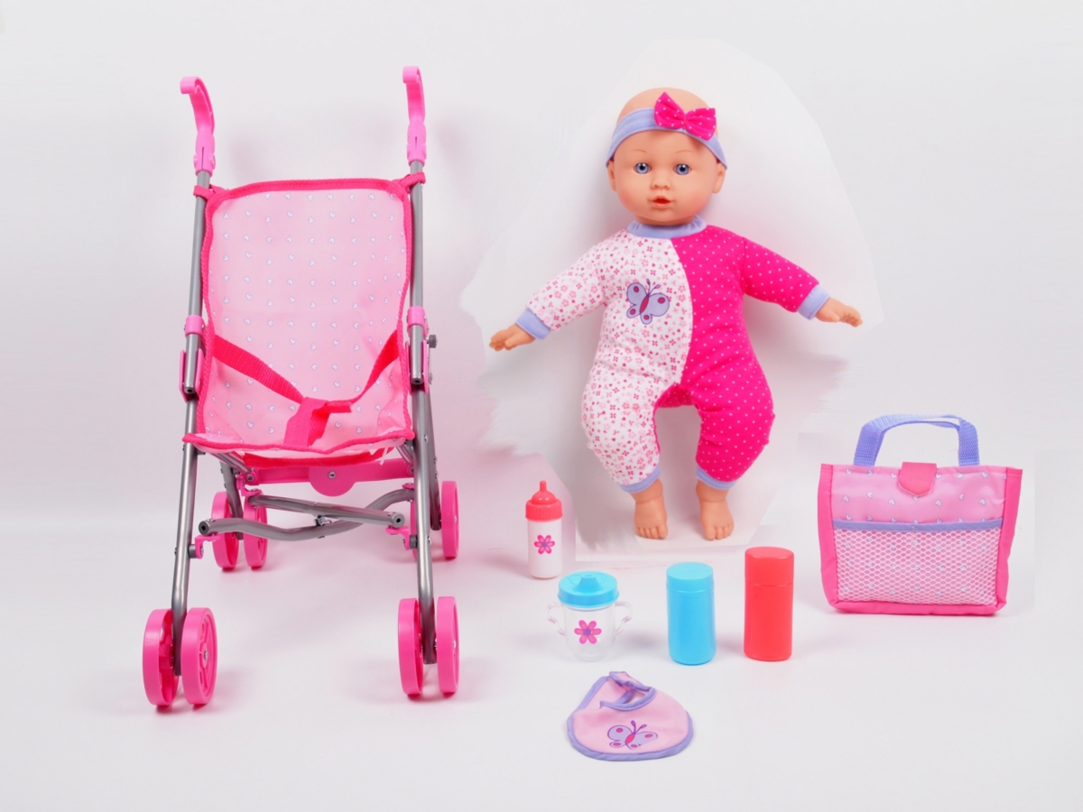 Redbox Gi Go Toy Dream Collection 14 Inches Baby Doll With Stroller Set In Multi