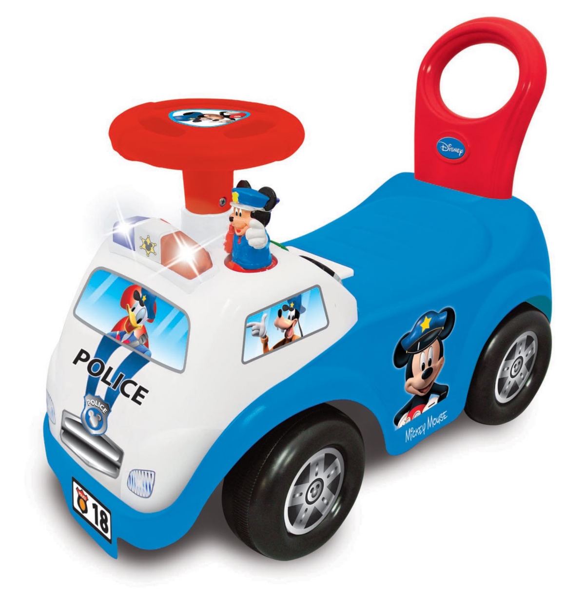 Kiddieland Disney Mickey Mouse My First Mickey Police Car Light And Sound Activity Ride On In Multi