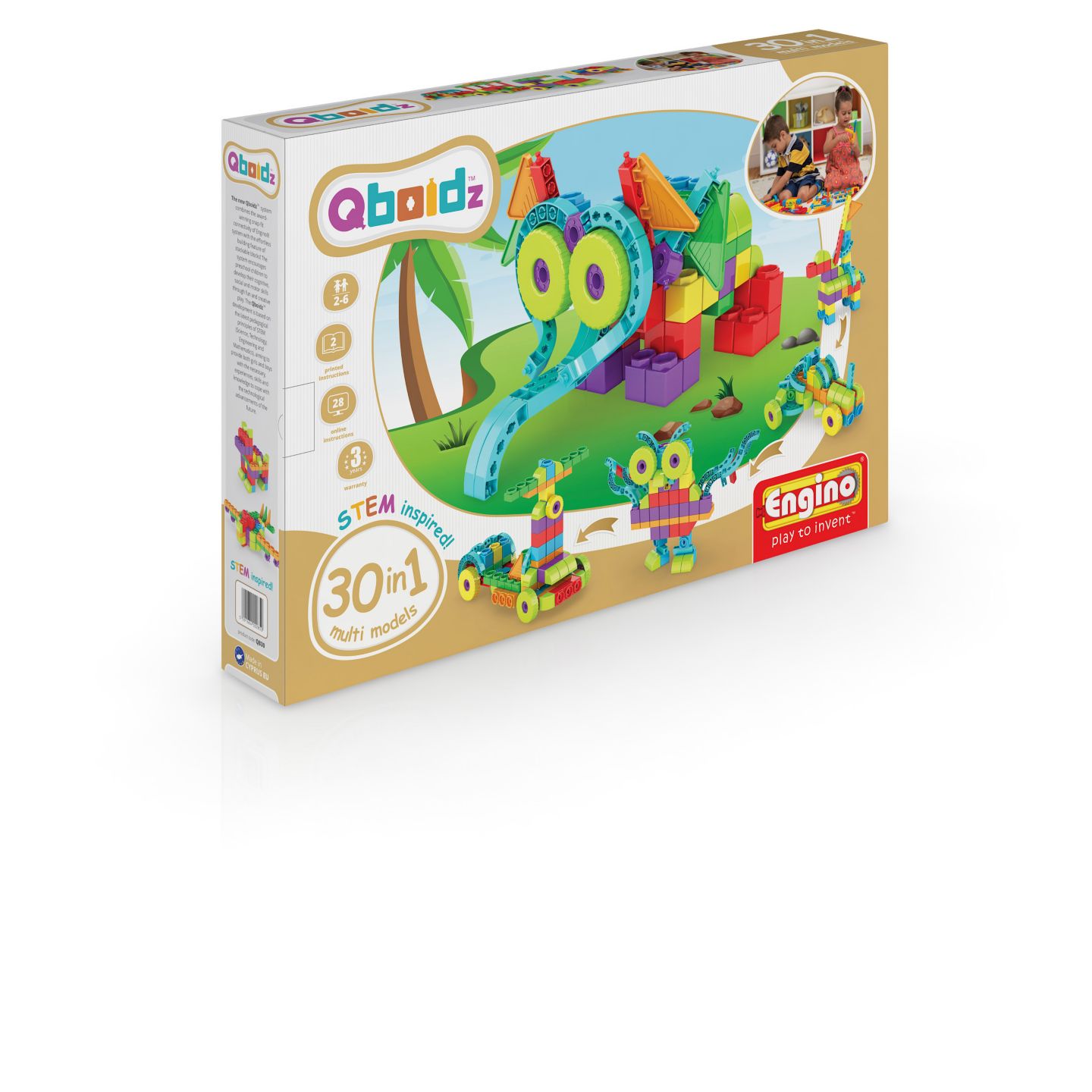 Детский конструктор Elenco Qboidz 30 in 1 30-Piece Building Set, Ages 3+ — фото 6