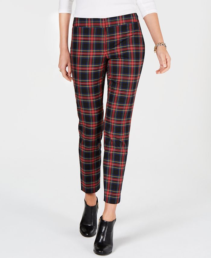 Tommy Hilfiger Plaid Slim-Fit Trousers, Created for Macy's - Macy's