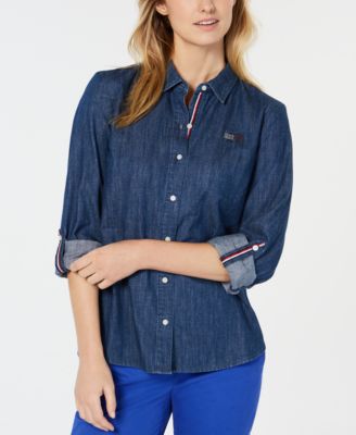 tire tommy hilfiger denim shirt womens 