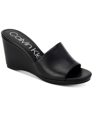 Calvin Klein Women's Britta Wedge Sandals, Created For Macy's Women's Shoes In Black