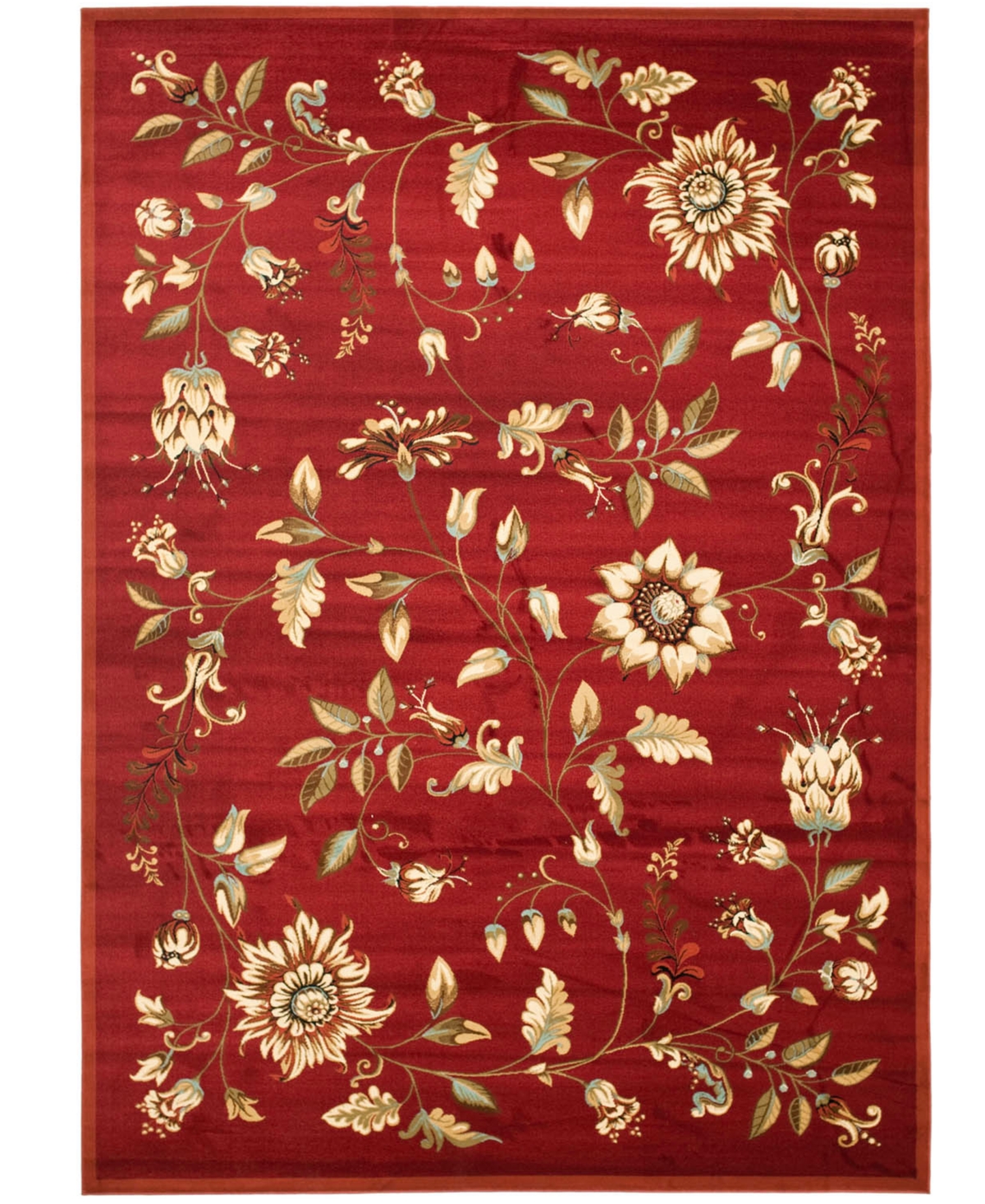 Closeout! Safavieh Round Area Rug, Lyndhurst LNH552-4091 Red/Multi 5'3in X 5'3in