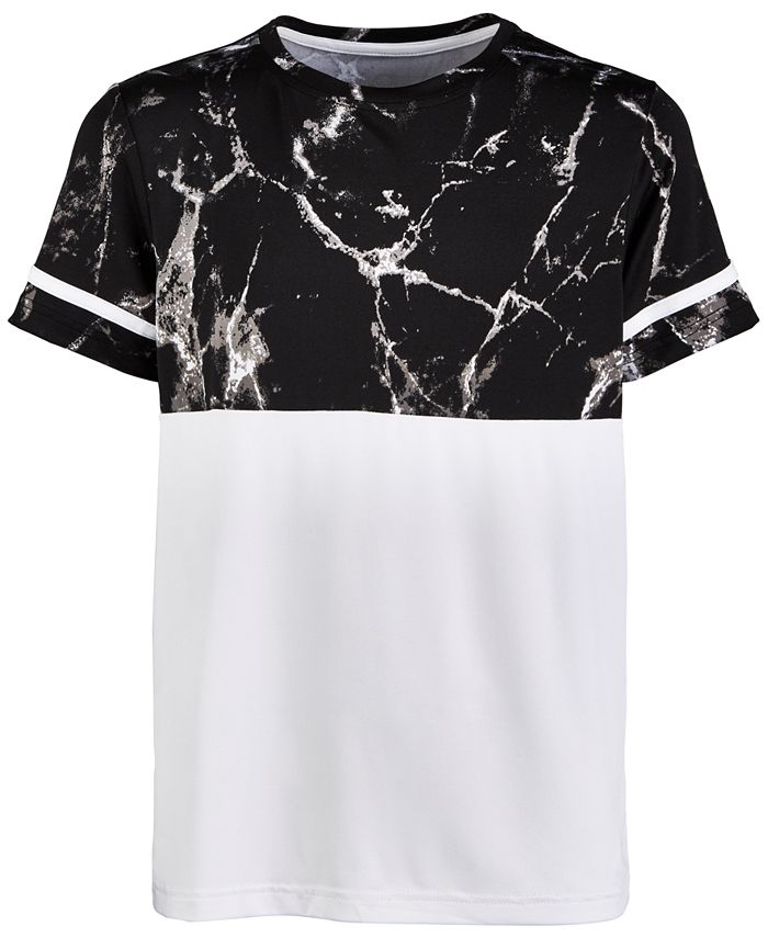 Ideology Big Boys Marble-Print Colorblocked T-Shirt, Created for Macy's ...