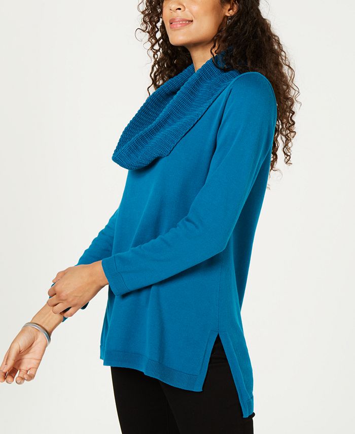 Karen Scott Infinity-Scarf Sweater, Created for Macy's - Macy's