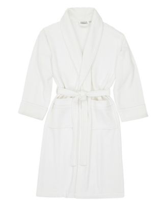 Waffle Terry Bath Robe with Satin Piped Trim