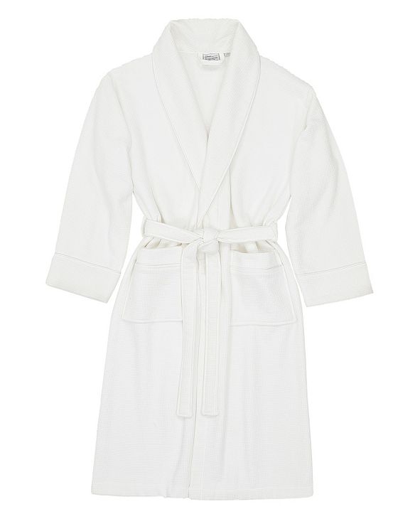 Linum Home Waffle Terry Bath Robe with Satin Piped Trim & Reviews - Macy's