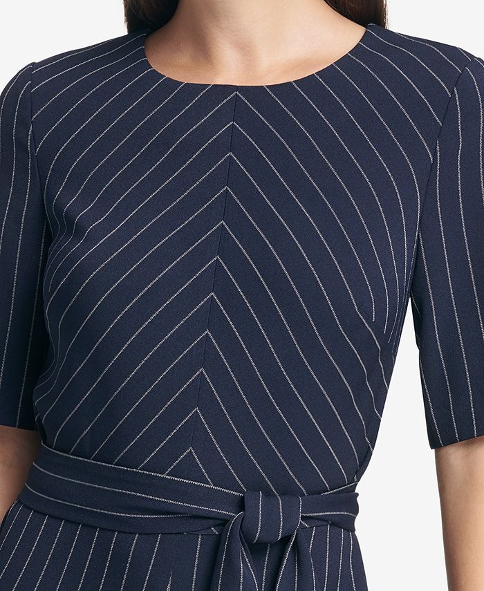 DKNY Pinstriped Belted Jumpsuit, Created for Macy's & Reviews - Pants ...