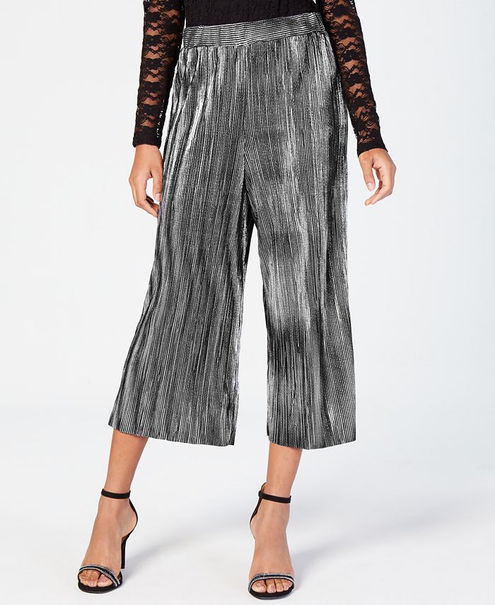 Material Girl Juniors' Pleated Metallic Crop Pants, Created for Macy's ...