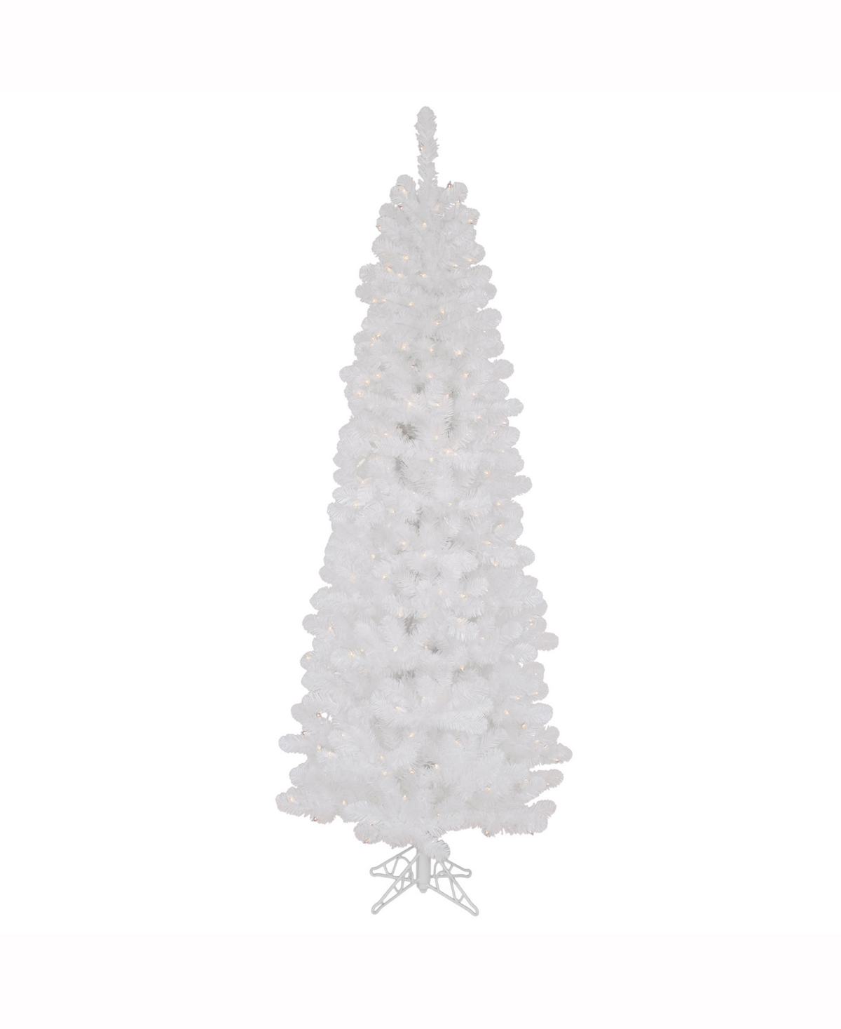 Vickerman 9.5 Ft White Salem Pencil Pine Artificial Christmas Tree With 600 Clear Lights