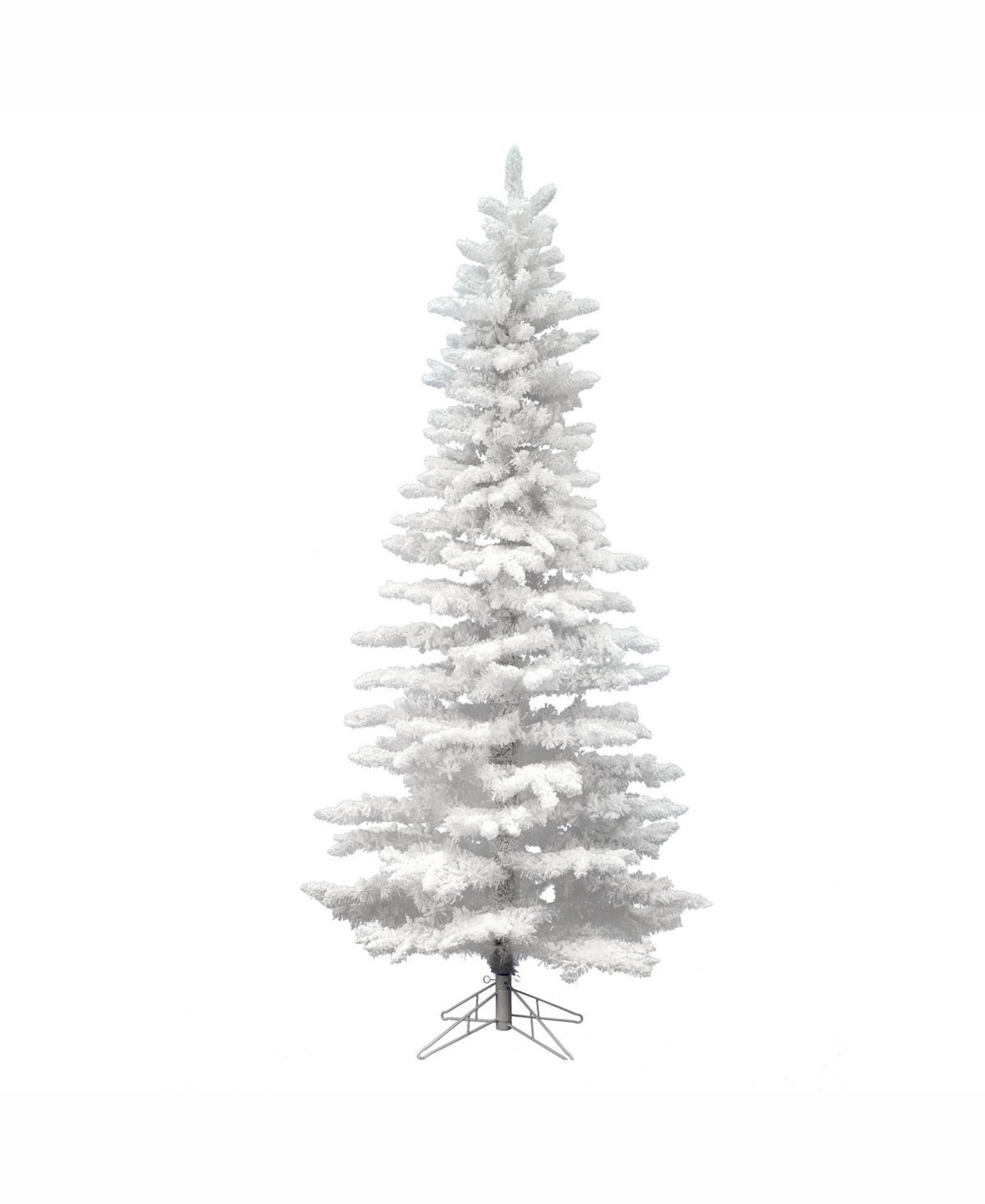 Vickerman Flocked White Slim Artificial Christmas Tree Unlit