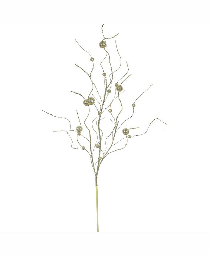 Vickerman 37" Gold Glitter Ball Artificial Christmas Spray Macy's