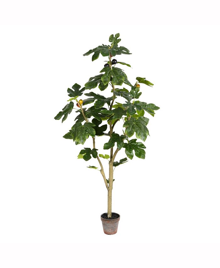 Vickerman 4' Artificial Potted Fig Tree With 45 Leaves Macy's