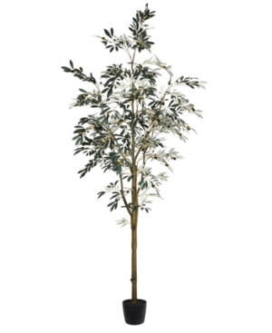 Vickerman 8' Artificial Potted Olive Tree With 1449 Leaves And 117 Berries