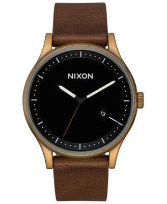 Nixon Men s Station Leather Strap Watch 41mm Macy s