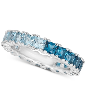 image of London Blue Topaz (2-1/5 ct. t.w.) & Sky Blue Topaz (1-1/2 ct. t.w.) Band in Sterling Silver