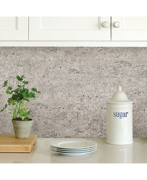 Brewster Home Fashions Grey Concrete Peel And Stick Wallpaper