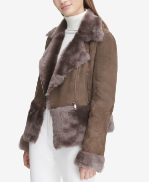 image of Calvin Klein Shearling Moto Jacket