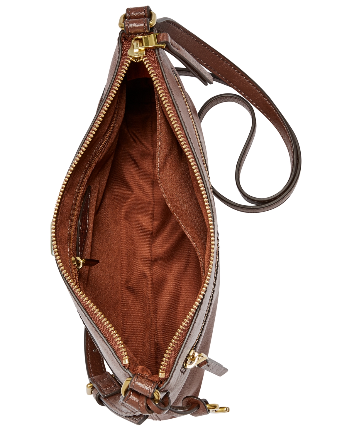Fossil Fiona Small Crossbody In Brown,gold