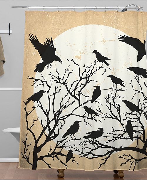 Deny Designs Heather Dutton Ravens Call Natural Shower Curtain