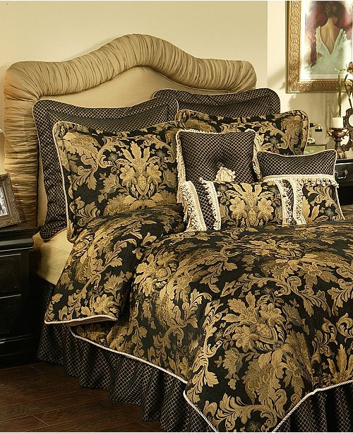 Austin Horn Classics Lismore Black 3 Piece Luxury Comforter Set