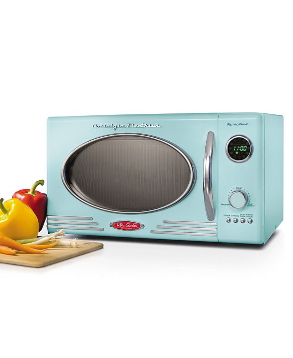 Nostalgia Retro 0.9 Cubic Foot Microwave Oven, Aqua ...