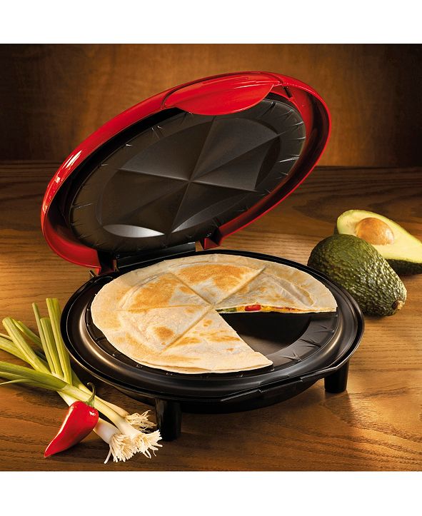 Nostalgia 6Wedge Electric Quesadilla Maker With Extra Stuffing Latch
