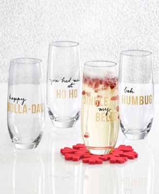The Cellar - Holiday Stemless Flutes, Set of 4