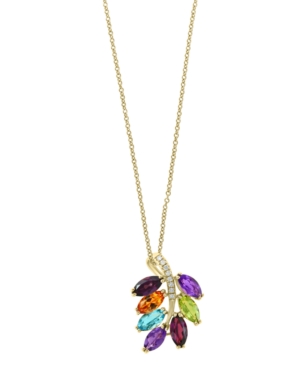 image of Effy Multi Gemstone (4 1/5 ct.t.w.) and Diamond Accent Pendant in 14k Gold