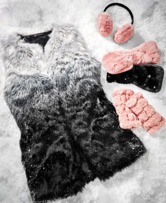 INC International Concepts I.N.C. Velvet & Faux-Fur Earmuffs, Created for Macy's