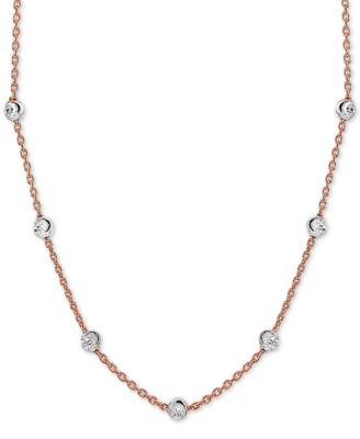 Giani Bernini - Beaded Station Statement Necklace in Silver, 18k Gold-Plated Silver or 18k Rose Gold-Plated Silver, 18" + 2" extender