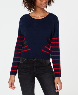 Planet Gold - Juniors' Striped Rib-Knit Sweater