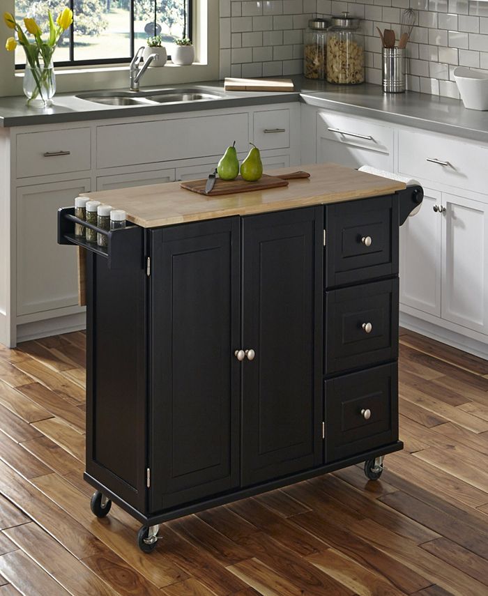 Home Styles Liberty Kitchen Cart with Wood Top Macy's
